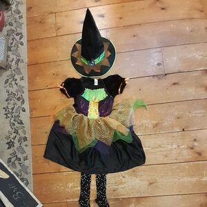 Candy Corn halloween witch/ fairy costume for size 10-12